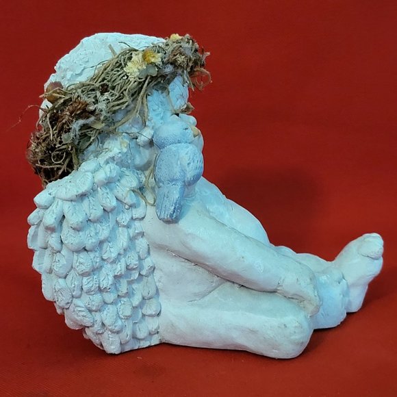 Vintage Cherub Angel & Bluebird Figurine - Picture 12 of 13